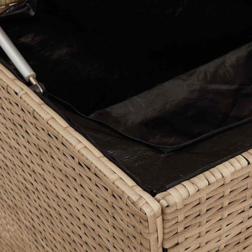 Udendørs hyndeboks 100x55x55,5 cm polyrattan beige