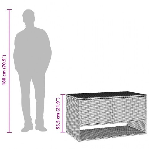 Udendørs hyndeboks 100x55x55,5 cm polyrattan beige