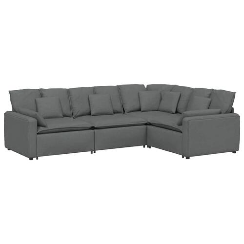 Modulsofa med hynder stof mørkegrå