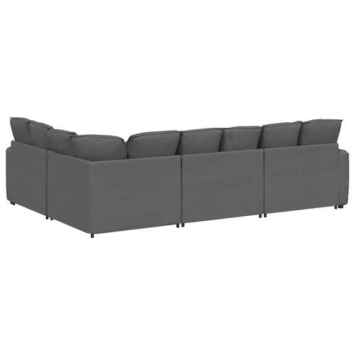 Modulsofa med hynder stof mørkegrå