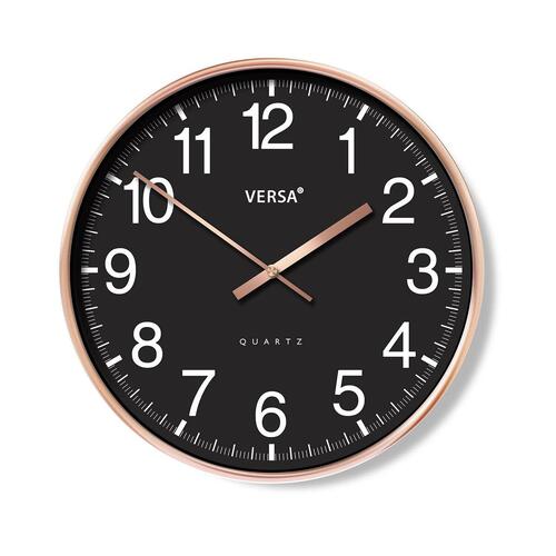 Vægur Versa Sort Plastik 4,3 x 30 x 30 cm