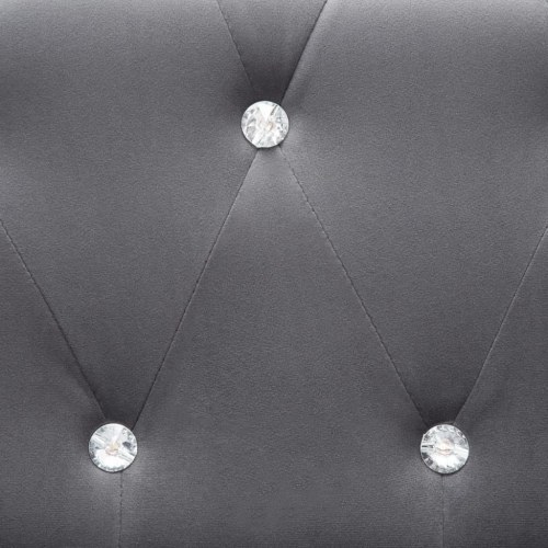 3-personers chesterfieldsofa fløjlsbeklædning 199 x 75 x 72 cm grå