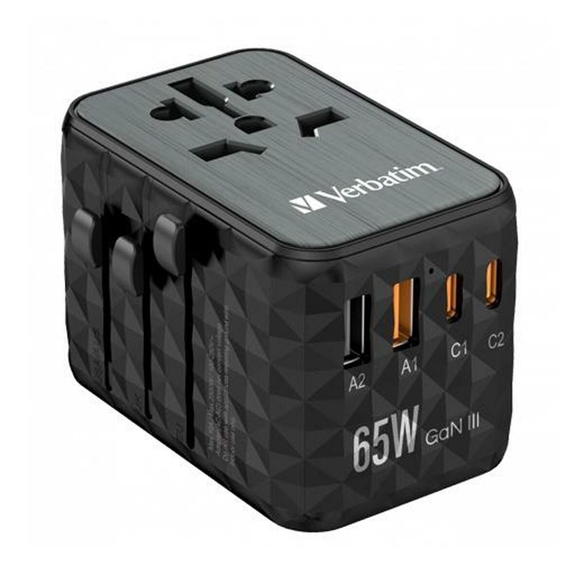 Universal Adapter Verbatim Sort Grå 65 W