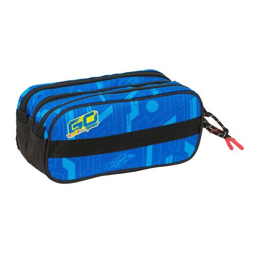 Penalhus med 3 rum Hot Wheels Let’s Race - blå/sort 21,5 × 10 × 8 cm