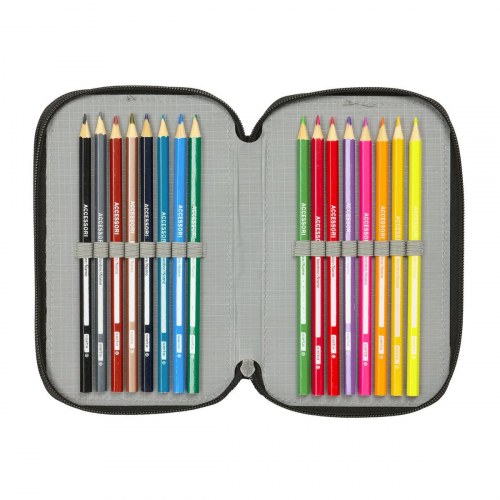 Penalhus Spider-Man Attack med tilbehør, sort - 12,5 × 19,5 × 5,5 cm, 37 dele