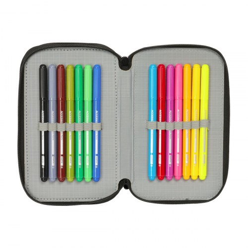 Penalhus Spider-Man Attack med tilbehør, sort - 12,5 × 19,5 × 5,5 cm, 37 dele