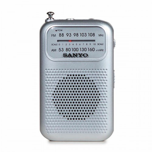 Radio AM/FM Sanyo transistorradio - sølvfarvet