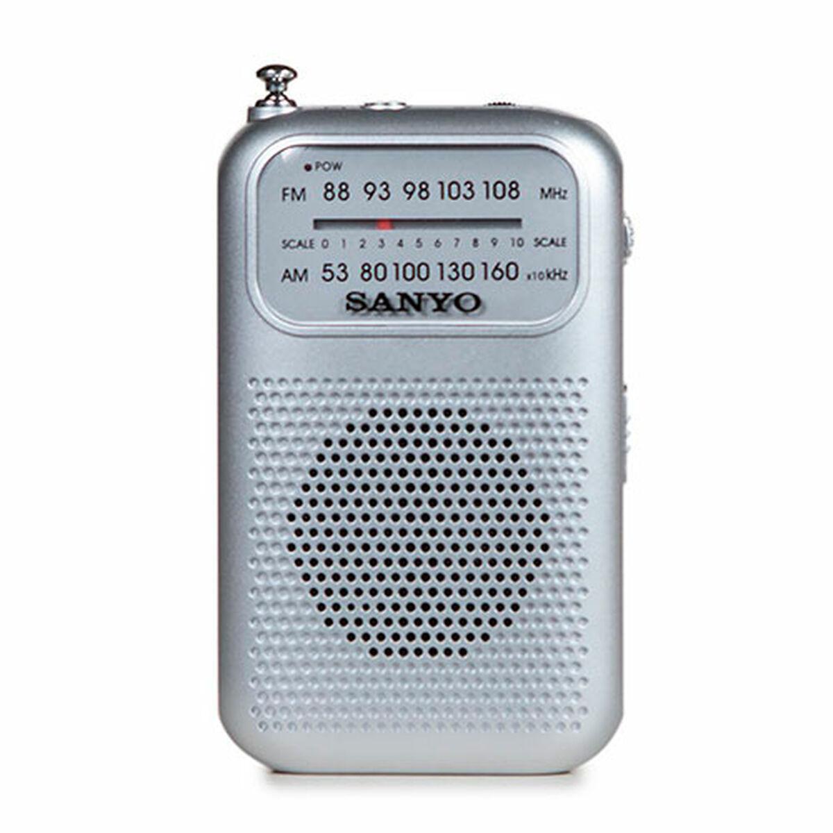 Radio AM/FM Sanyo transistorradio - sølvfarvet