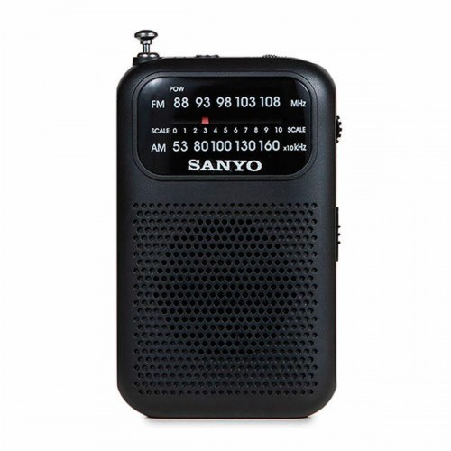 Radio AM/FM Sanyo transistorradio - sort
