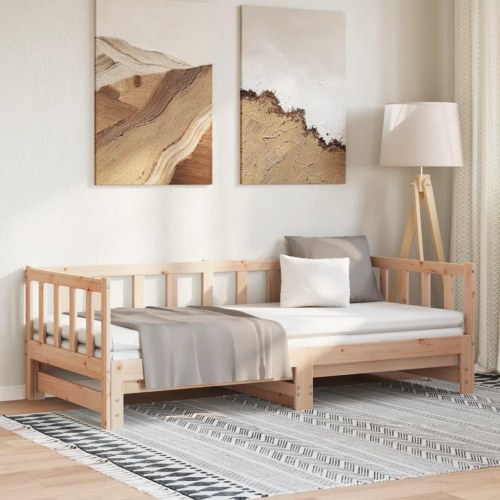 Daybed med udtræk 2x(80x200) cm i massivt fyrretræ