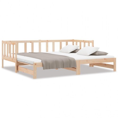 Daybed med udtræk 2x(80x200) cm i massivt fyrretræ