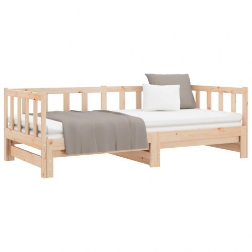 Daybed med udtræk 2x(80x200) cm i massivt fyrretræ