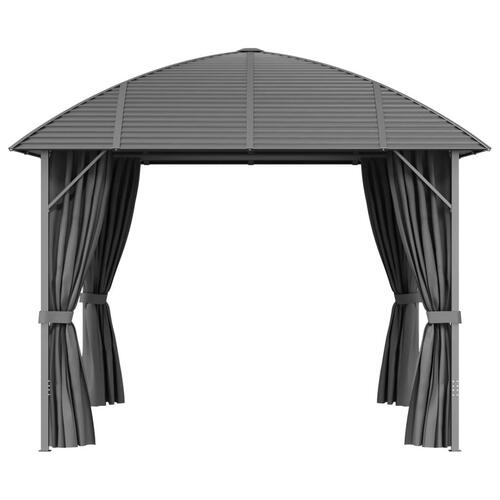 Pavillon med sidevægge og buet tag 3x3 m antracitgrå