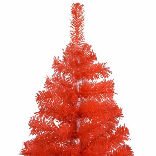 Kunstigt juletræ med lys og kuglesæt 150 cm PVC rød