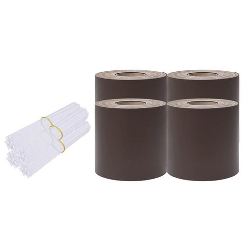Haveskærm 35x0,19 m 4 stk. PVC brun