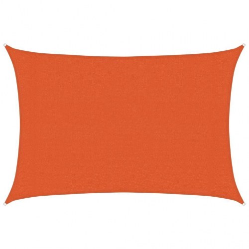 Solsejl 3 × 4,5 m - rektangulært HDPE 160 g/m², orange