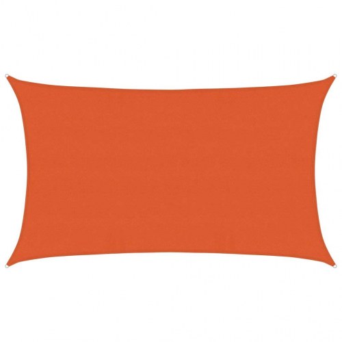 Solsejl 5x8 m 160 g/m² HDPE rektangulær orange