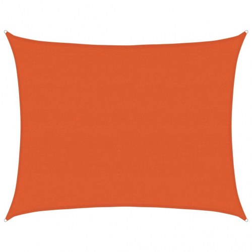 Solsejl 6 × 7 m - rektangulær HDPE 160 g/m², orange