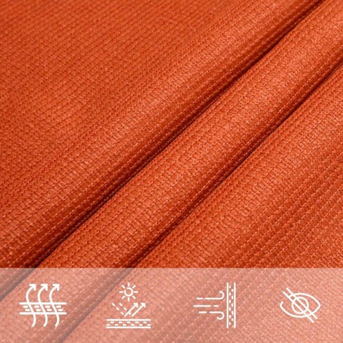 Solsejl 6 × 7 m - rektangulær HDPE 160 g/m², orange