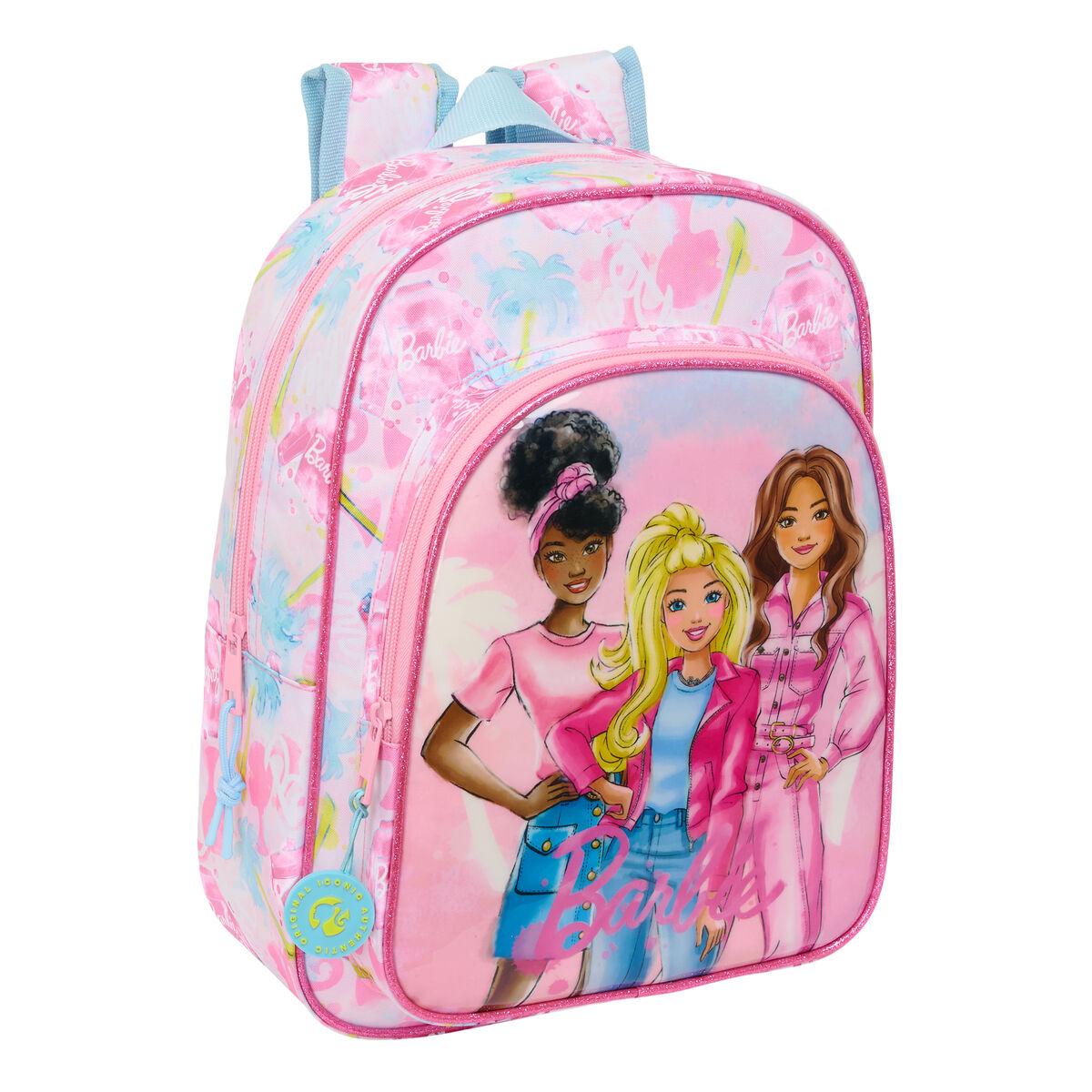 Barbie skoletaske - Painterly Pink/Himmelblå 26 × 34 × 11 cm