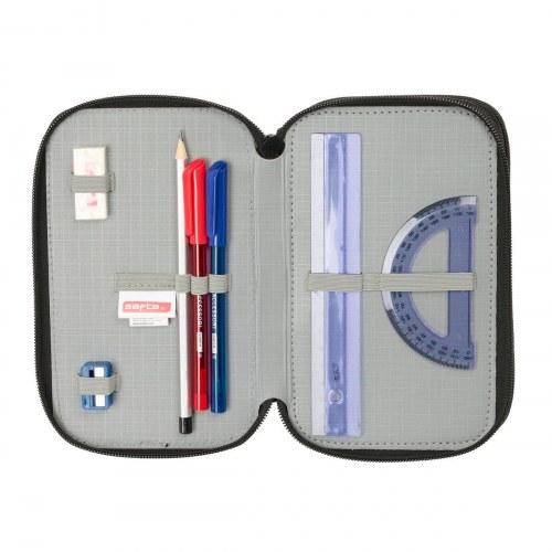 Safta tredobbelt penalhus Urban Style - blå/grå, 37 dele