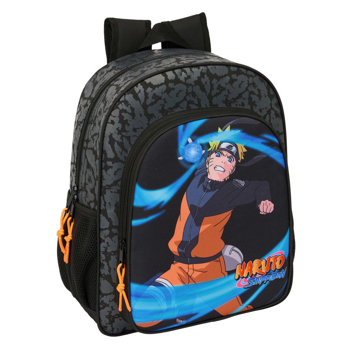 Naruto skoletaske - sort, 32 × 38 × 12 cm