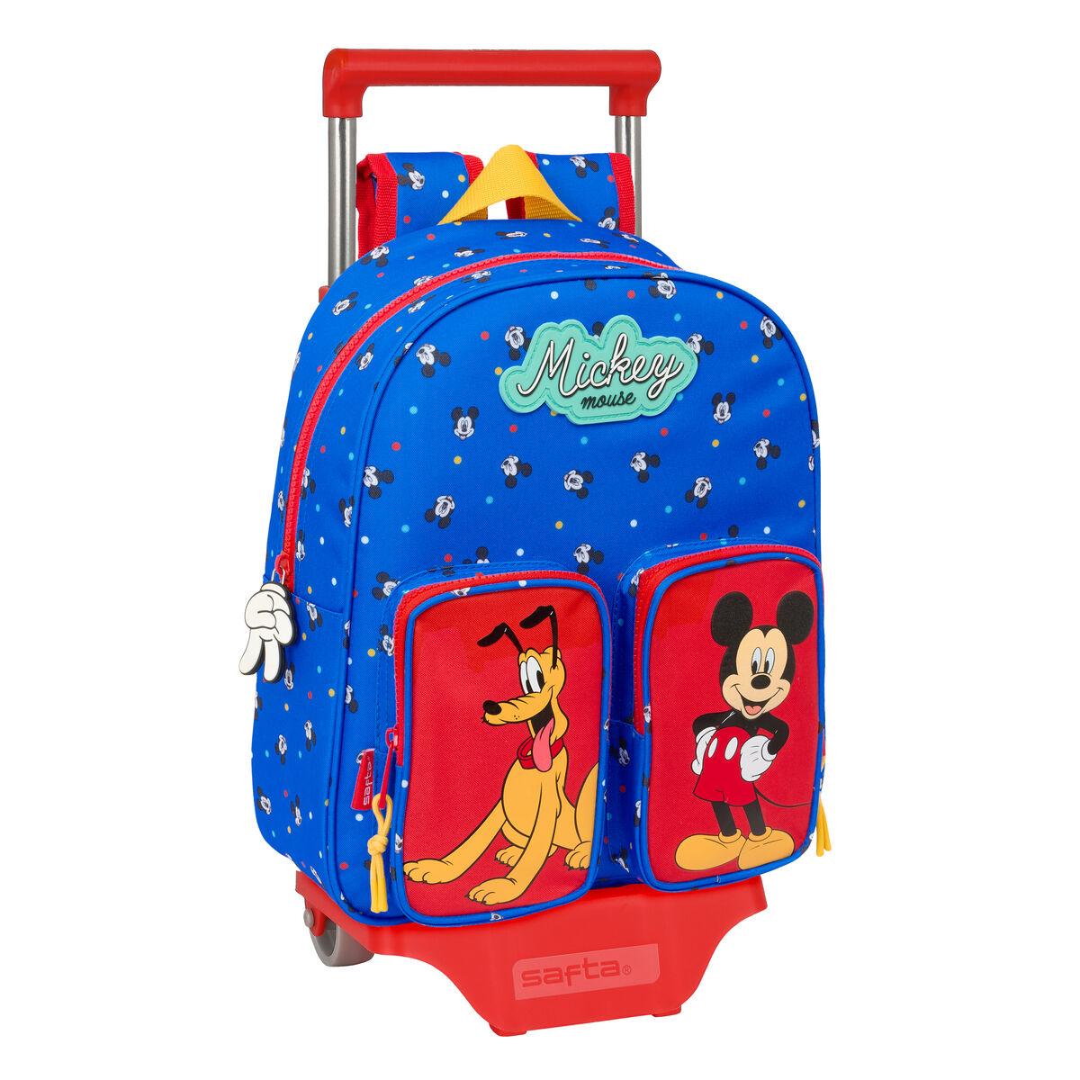 Rygsæk med hjul Mickey Mouse Clubhouse - blå 28 × 34 × 10 cm