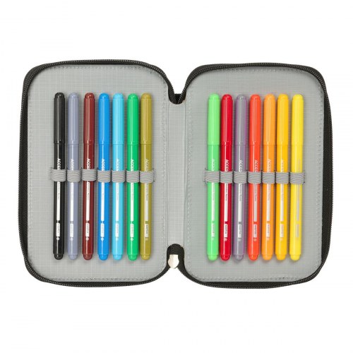 Star Wars dobbelt penalhus Rebellion, sort - 29 dele (12,5 × 19,5 × 4 cm)