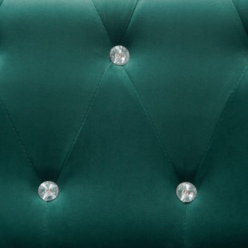 L-formet chesterfieldsofa fløjlsbeklædning 199 x 142 x 72 cm grøn