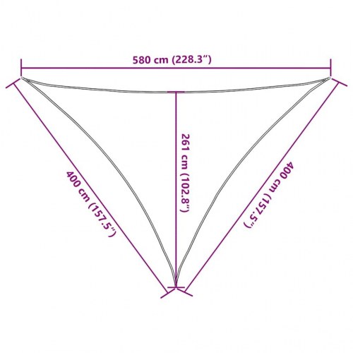 Solsejl trekant 4×4×5,8 m - HDPE 160 g/m², orange