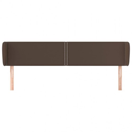 Sengegavl med kanter 183x23x78/88 cm kunstlæder brun