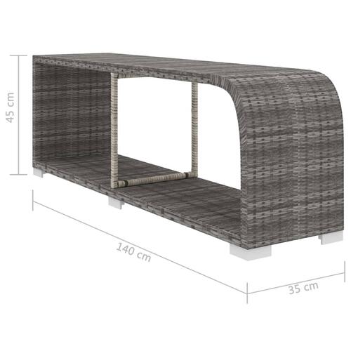 Haveloungesæt 8 dele med hynder polyrattan grå
