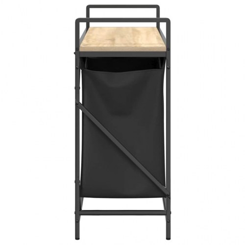 Vasketøjskurv 2 rum med hylde sonoma-eg