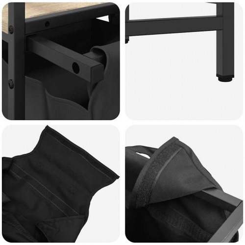 Vasketøjskurv 2 rum med hylde sonoma-eg