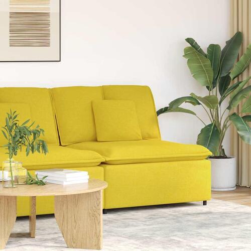 Modulopbygget sofacentermodul med hynder 100 cm lysegul