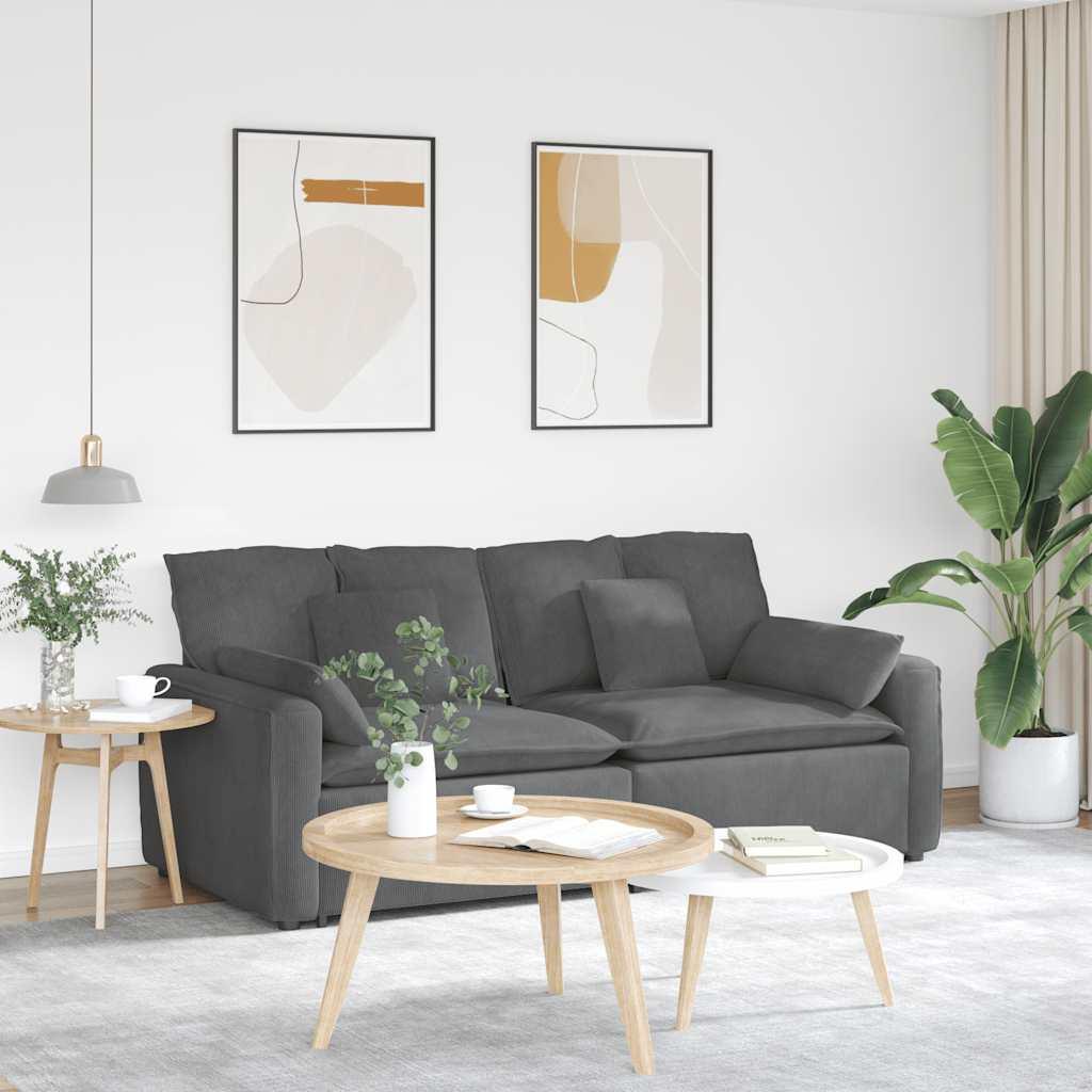 Modulsofa med hynder mørkegrå