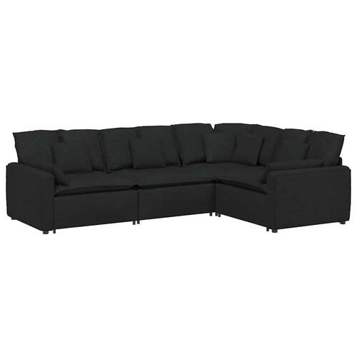 Modulsofa med hynder stof sort
