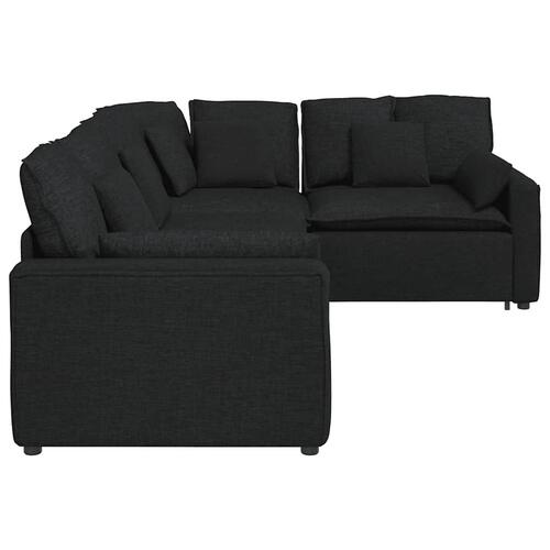 Modulsofa med hynder stof sort