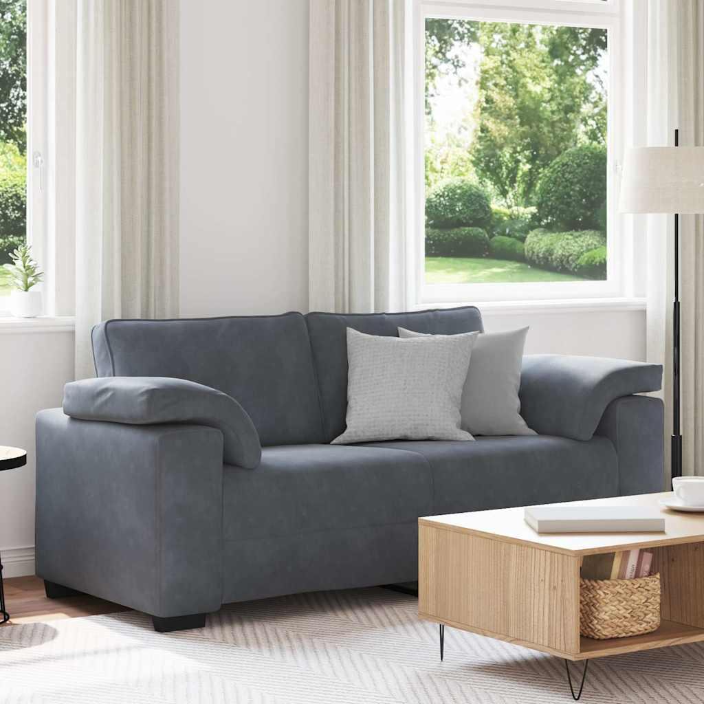 3-Personers Sofa Fløjl - 140 cm / Mørkegrå