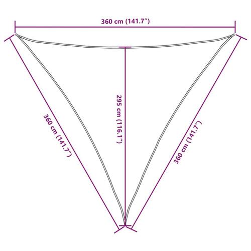 Solsejl 3,6x3,6x3,6 m oxfordstof trekantet blå