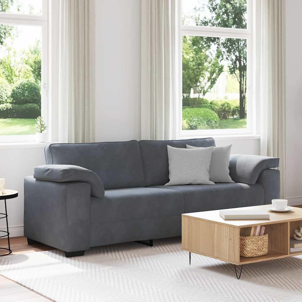 3-Personers Sofa Fløjl - 178 cm / Mørkegrå