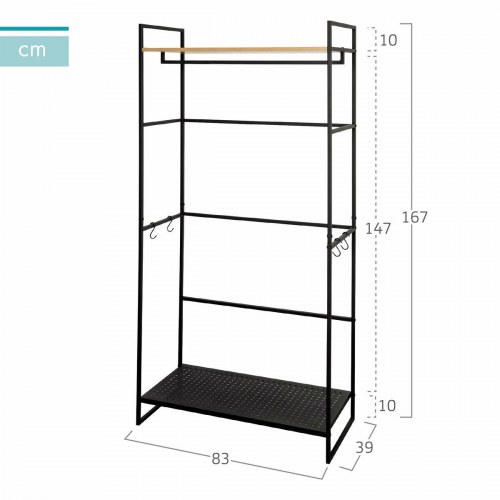 Max Home garderobeskab i stål og melamin - 83 × 167 × 39 cm