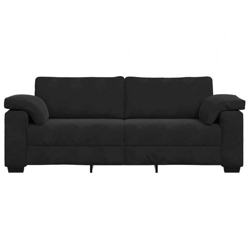 3-personers sofa i velour - sort, 220×77×82 cm