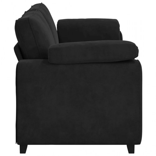 3-personers sofa i velour - sort, 220×77×82 cm