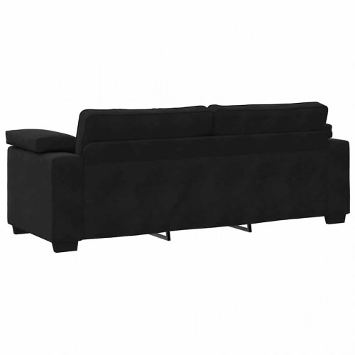 3-personers sofa i velour - sort, 220×77×82 cm