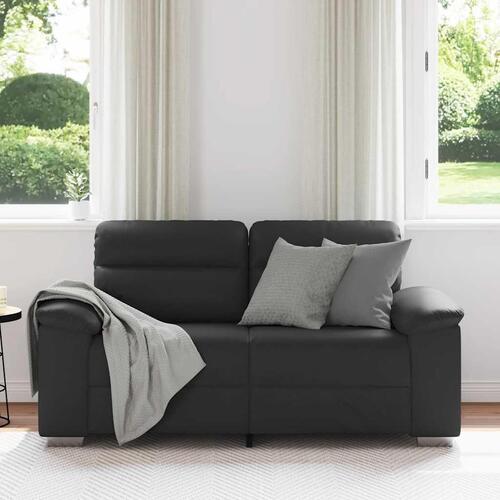 2-personers sofa 120 cm kunstlæder sort