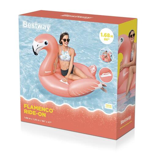 Bestway Oppustelig Flamingo med Håndtag 168x120 cm +3 År Strand og Pool 41526