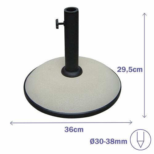 Marbueno Base Parasol Rund Cement 36x29,5 cm 11KG Hvid Have, Pool, Terrasse 10445