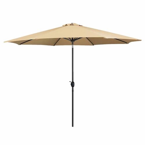 Marbueno Parasol Stål 8 Stænger D300 cm Polyester Brun Have, Pool, Terrasse 10485