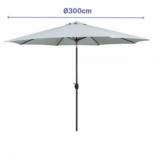 Marbueno parasol Ø300 cm - hvid, stål med 8 stænger